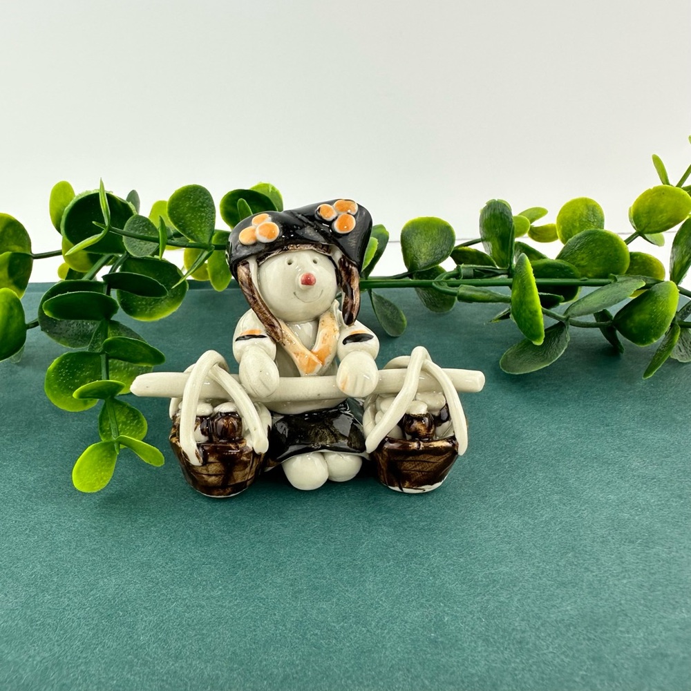 Vintage Lady with Buckets Figurine